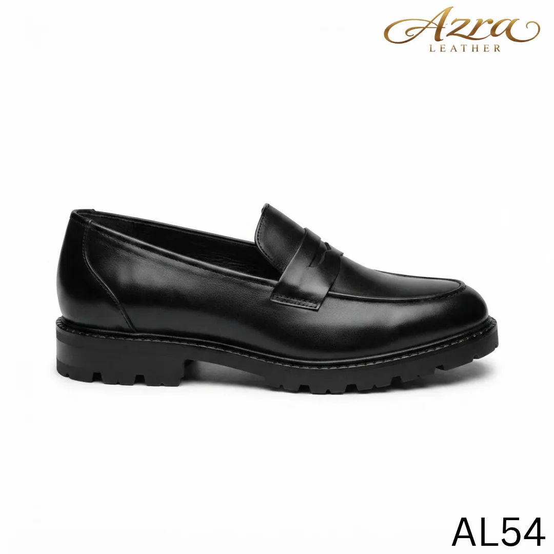 Men’s Premium Genuine Leather Chunky – Black (AL54)