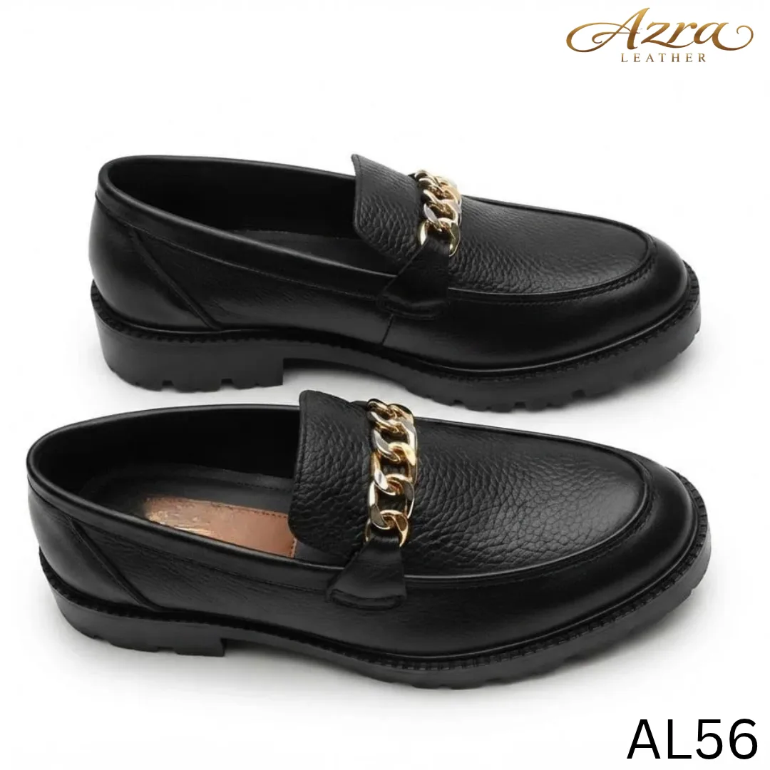 Men’s Premium Genuine Leather Chunky – Black (AL56)